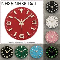 28.5Mm Green Luminous Watch Dial Watch Face Watch Hands Poiners Modified Parts For NH35/NH36 Mechanical Movement Accessories