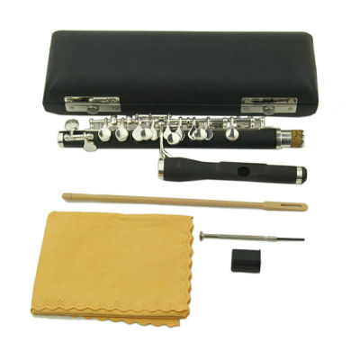 Moon Pomelo Premium Piccolo Flute Instruments พร้อมกล่องไม้ก้านทำความสะอาดฝาครอบป้องกัน