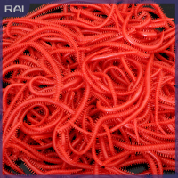 【RAI】 10ชิ้น/เซ็ตเหยื่อตกปลายาง milpedes Red Worm Fishing Tackle อุปกรณ์เสริม