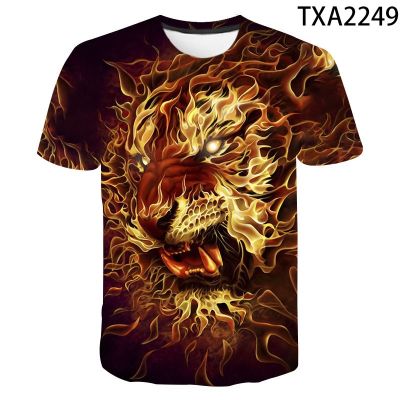 Summer New style 3D Printing Lion Mens And Womens Casual T-Shirt Fashion Trend Young Handsome T-Shirt Top