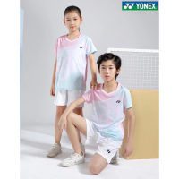 Yonex เสื้อผ้าเทนนิสสำหรับผู้ชายและผู้หญิงเสื้อแบบระบายอากาศ2023ใหม่2023 Comfort การฝึกกีฬาวิ่งชุดกีฬาดูดซับเหงื่อใหม่ฤดูร้อน