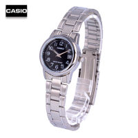 Velashop Casio Standard นาฬิกาข้อมือผู้หญิง สแตนเลส รุ่น LTP-V002D-1BUDF (สีเงิน/หน้าดำ), LTP-V002D-1B, LTP-V002D