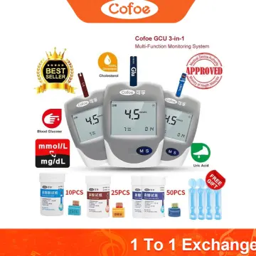 Cofoe 3 in 1 Cholesterol Uric Acid Blood Glucose household meter