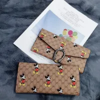 2022 new Korean version of Mickey alphabet snake head long three-fold multi-card womens wallet hand