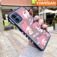 YIWESAN เคสสำหรับ iPhone 11 11 Pro 11 Pro 11 Pro Max,มีน้ำค้างแข็งโปร่งใสลายการ์ตูนเมโลดี้แบบแข็งขอบสี่เหลี่ยมด้านข้างเป็นรูปแบบกล้องปลอกซิลิโคนเคสนิ่มป้องกันการกระแทก