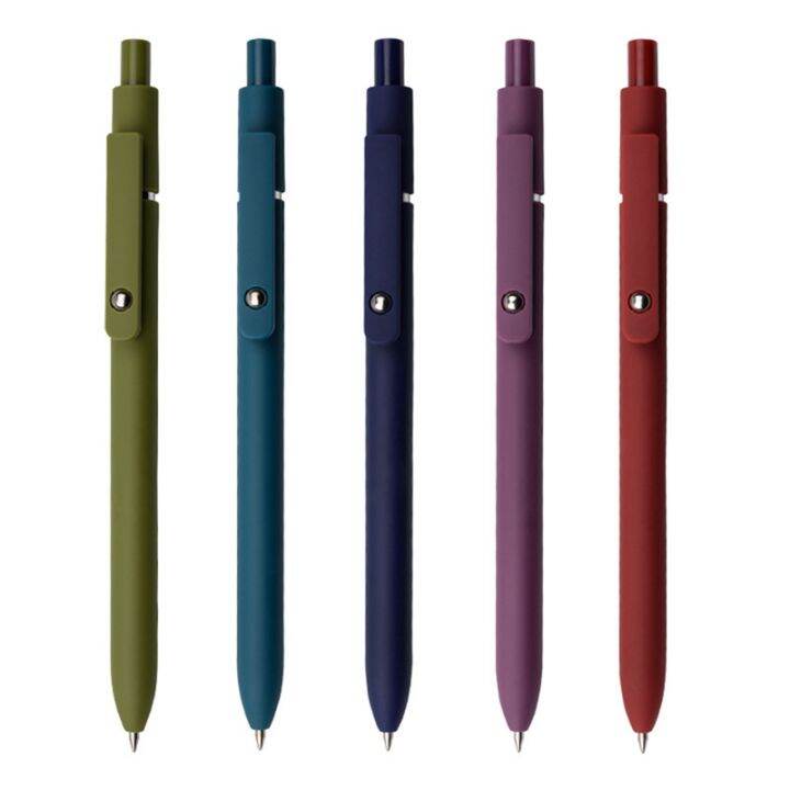 zennyth-5pcs-quick-dry-gel-ink-pens-black-ink-smooth-writing-pens-retractable-rolling-ball-vintage-pen