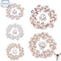 SHORTSIMOM 10PCS ตัดเย็บเสื้อผ้า รูปดอกไม้ คริสตัล คลิปหนีบหมวก ปุ่ม Rhinestone กิ๊บติดผมไข่มุก กระดุมมุก