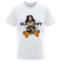 Men Summer T-shirt Luxury Street Alphabet Bear Printed Short-Sleeved T-shirt Solid Color Summer Wear Street Top Shirt O Collar XS-4XL-5XL-6XL