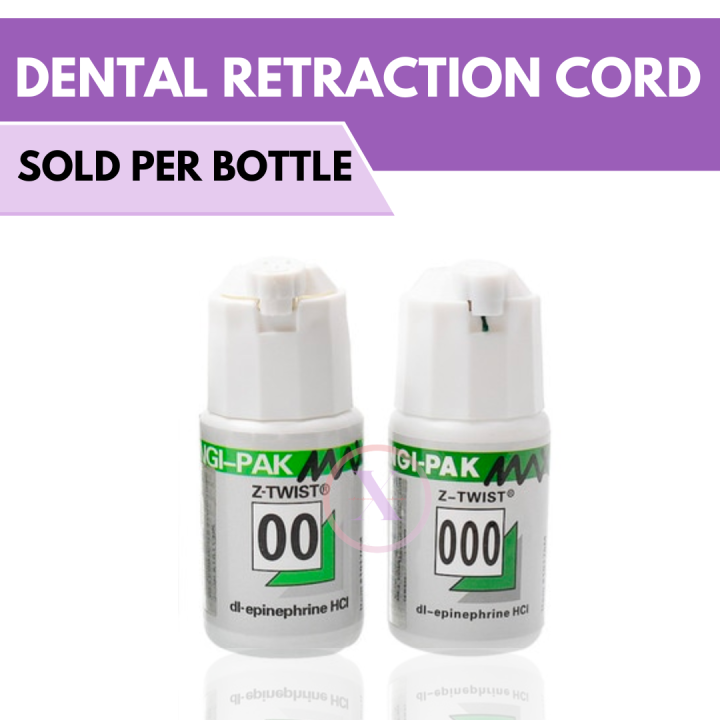 Dental Gingival Retraction Cord with epinephrine ( sizes 00 and 000