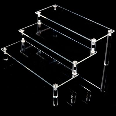 Clear Acrylic Display Stand Cosmetics Storage Rack Detachable Ladder Frame Holder Toy Car Purse Perfume Model Holder Picture Hangers Hooks