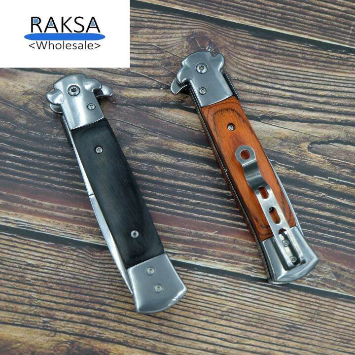 raksa-wholesale-nb024-black-brown-มีดพับ-มีดพก-มีดเดินป่า-italian-knives-italian-stiletto-knife-folding-knife-3cr13-ขนาด-22-5cm-มีที่เหน็บ