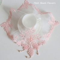 【DT】hot！ flower mesh place mat cloth embroidery dish placemat pad coffee tea coaster cup Wedding kitchen doily