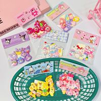 SUPERRR 8pcs/set Cinnamoroll สติกเกอร์สเตอริโอ Kuromi 3D หมีสตรอเบอร์รี่ คุโรมิ แพทช์กรอบโทรศัพท์ วัสดุทำมือ อุปกรณ์เครื่องประดับอัญมณี