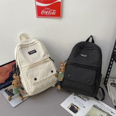 [COD] 2023 new large-capacity casual solid middle and high school schoolbag outdoor male female students backpack