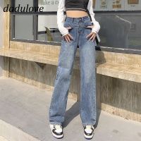 COD DaDulove New Womens High-waisted Loose Denim Small Crowd Large Size Straight-leg Pants Fashion Wide-leg Pants