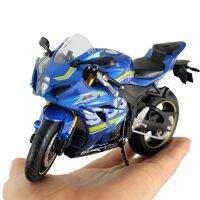 1/12 SUZUKI รถมอเตอร์ไซค์ GSX-R1000หล่อจากอัลลอยด์โมเดลรถยนต์รถจักรยานยนต์ของเล่นการเชื่อมโยงหัว Ruer ยางรถมอเตอร์ไซด์สำหรับเป็นของขวัญเด็กผู้ชาย