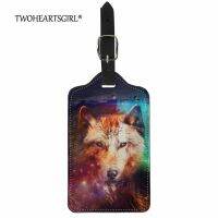 【DT】 hot  3D Wolf Suitcase Luggage Tag Cartoon Animal Print ID Address Holder Baggage Label Leather Identifier Tags Travel Accessories