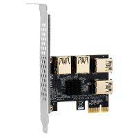 PCIE 1 to 4 Riser Card PCIE 1X to 4 Adapter Card Support 10 Series Graphics Cards for Bitcoin Miner Device