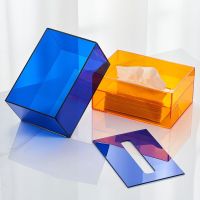 INS Acrylic Unique Tissue Box Desktop Transparent Fashion Napkin Holder Home Decor Living Room Desk Decor Accessories Decor