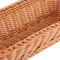 Oval Wicker Woven Basket Bread Basket Serving Basket, 14Inch Storage Basket for Food Fruit Cosmetic Storage Tabletop and Bathroom