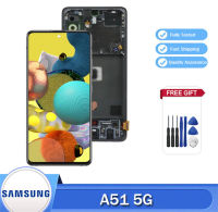 จอ LCD สำหรับ Samsung Galaxy แท้6.5นิ้ว A51ชิ้นส่วนจอสัมผัสแอลซีดีของเครื่องแปลงดิจิทัล5G สำหรับ Galaxy A51 5G A516B A516 A516F LCD