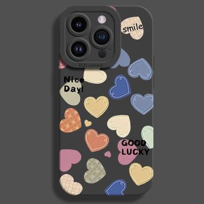 【สำหรับ iPhone】เคสโทรศัพท์ TPU ป้องกันการหล่น เคสโทรศัพท์หัวใจรักสีสันสดใสสำหรับโทรศัพท์ for iPhone 14 ProMax 13 ProMax 12 11 Pro  11  XS Max XR  X  8 7 Plus