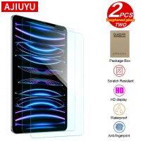 AJIUYU ผ้าคลุมปกป้องหน้าจอกระจกเทมเปอร์กันรอยขีดข่วน HD 2ชิ้น,สำหรับ iPad Pro 11 12.9 2022-2018อากาศ5 4 10/9ฟิล์มกันรอยกันกระแทก