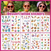 10 Kids Tattoo Stickers Dessert Birthday Cake Tattoo Stickers Summer Ice Cream Tattoo Stickers Stickers