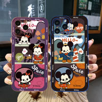 สำหรับ Xiaomi Redmi โน๊ต12 Pro 5G 11S A1 10 Pro 4G 10S Redmi 10C 9C 9S Hello Mickey Minnie ขอบสี่เหลี่ยมเคสป้องกันเต็มเลน