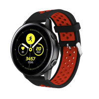 NEW เหมาะสำหรับ Samsung galaxy watch activeactive2 สายนาฬิกาซิลิโคนรูกลมสองสีพร้อมหัวเข็มขัดโลหะ