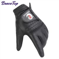 BraceTop Golf Gloves for Men Breathable Lambskin Fabric Anti Slip Sports Left Hand Gloves for Mens Husband Gift Professional New