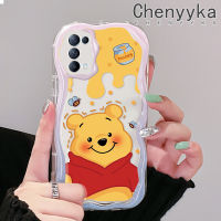 เคส Chenyyka สำหรับ OPPO Reno 5 5G Reno 5K 5G เคส X3 Lite น่ารักน้ำผึ้งหมีสีสันสดใสกันกระแทกแบบใสนิ่มเคสมือถือโปร่งใสลายกล้องถ่ายรูปที่สร้างสรรค์ปลอกป้องกันซิลิโคน