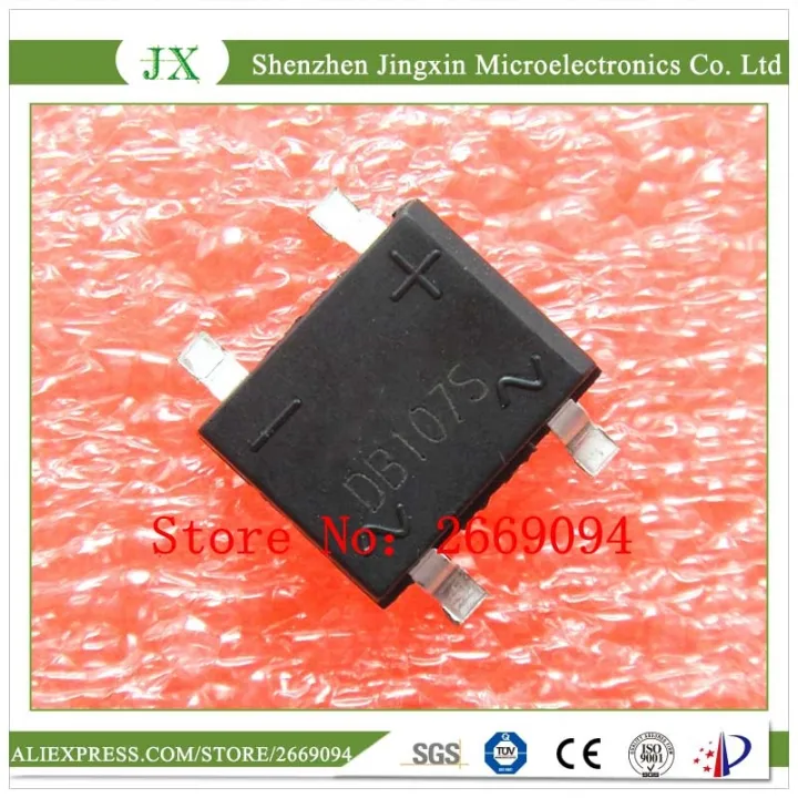 50pcs SMD DB107 DB107S 1A 1000V Single Phases Diode Rectifier Bridge