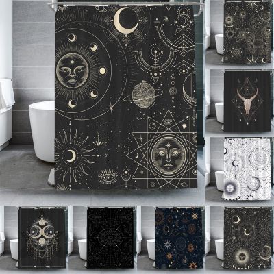 Baltan HOME LY1 Constellation Fabric Shower Curtain Phrase Modern Abstract Mysism Waterproof Bathroom Hanging Curtain