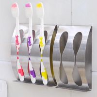 Bathroom Stainless Steel Toothbrush Rack Wall Mount Toothbrushes Holder Self-adhesive Toothbrush Storage Stand Holders