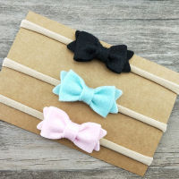 30 pcslot, Mini Felt Bow Nylon Headbands, Tiny Bow Headband