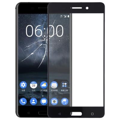 หน้าจอด้านหน้าเลนส์กระจกด้านนอกสำหรับ Nokia 6 TA-1000 TA-1003 TA-1021 TA-1025 TA-1033 TA-1039 (สีดำ)