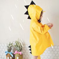 New Cute Small Dinosaur Waterproof Polyester Rain Coat Boy Children Girls Windproof Poncho Kindergarten Student Baby Raincoat -