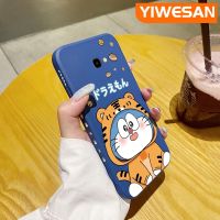 YIWESAN เคสปลอกสำหรับ Samsung J4บวก2018 J4ลายการ์ตูนโดราเอมอนสุดสร้างสรรค์เคสโทรศัพท์ดีไซน์ใหม่แบบบางเพื่อการป้องกันขอบสี่เหลี่ยมเคสนิ่มเคสปลอกซิลิโคนเคสกันกระแทก