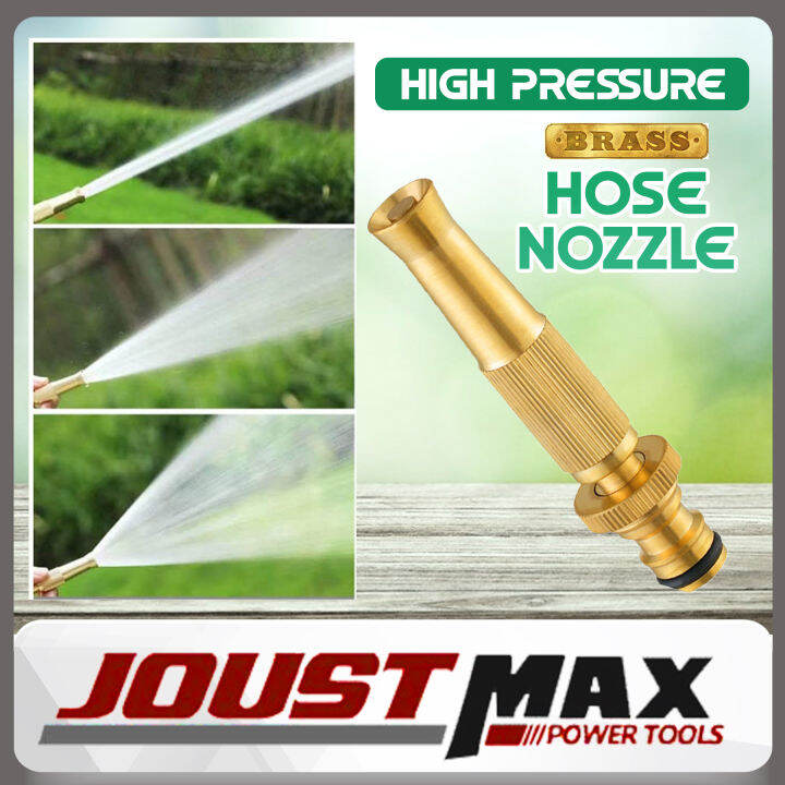 BRASS HOSE NOZZLE 2 HIGH PRESSURE ADJUSTABLE TWIST HOSE NOZZLE JET