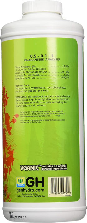 general-hydroponics-gh5332-general-organics-biobud-hydroponic-plant-supplement-1-quart-yellow
