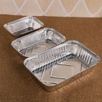 10Pcs Rectangle Disposable Aluminum Foil Pan Take-out Food Containers Eco Friendly Kitchen Barbeque Baking Oven AccessoriesAdhesives Tape