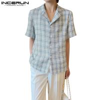 Incerun เสื้อเชิ้ตแขนยาว ขนาดเล็ก แฟชั่นสําหรับผู้ชาย