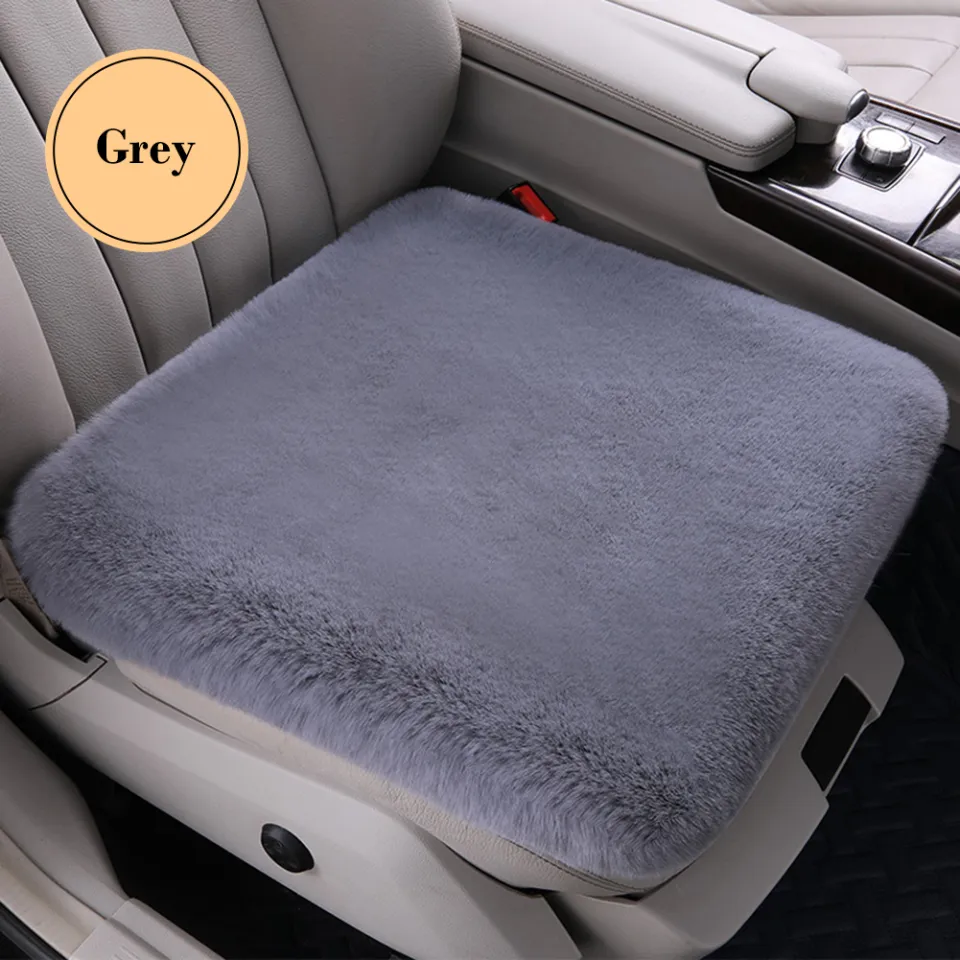 1pc Winter Warm Car Seat Cushion, No Binding Backrest, Thick Plush