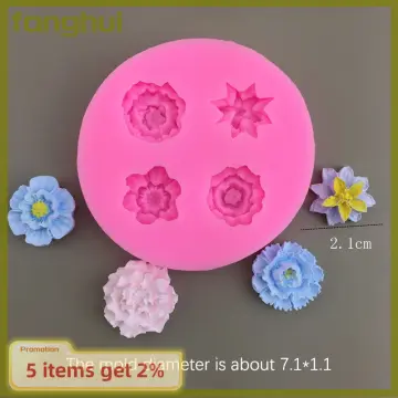 Camellia Mini Rose Daisy Flower Silicone Sugarcraft Mold Resin Tools  Chocolate Cupcake Baking Mold Fondant Cake Decorating Tools