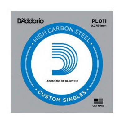 Daddario สายกีต้าร์ สายปลีก ขนาด 0.011 Plain Single String 0.011 รุ่น PL-011 (Pack of 5)