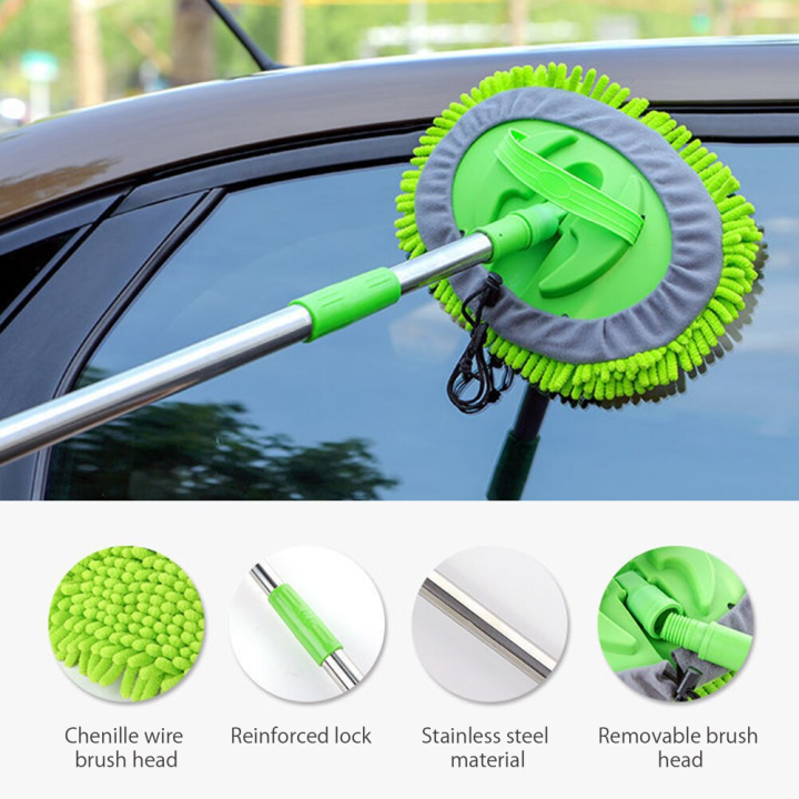 Car Mop- Car Wash Mop with Extendable Handle Microfiber Car Cleaning ...