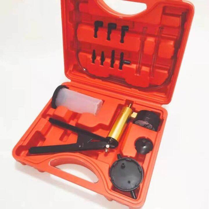 1 Automobile Brake Fluid Drain Tool Vacuum Pistol Pump Tester Kit Aluminum Pump Body Pressure