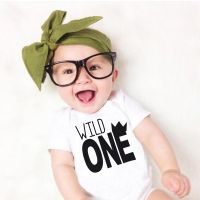 Wild One Letter Print Newborn Baby Boys Girls Romper Cute Baby Clothes Toddler Rompa Jumpsuit Outfits Clolthing 0-24M