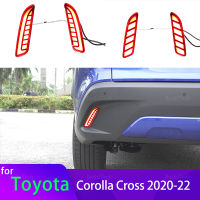 1คู่ LED Reflector โคมไฟหมอกด้านหลังกันชนเบรคสำหรับ Toyota Corolla Cross 2020 2021 2022